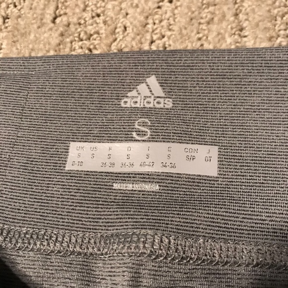 Women’s Adidas Light Heather Grey & White Side 3 Stripes Training Leggings - Picture 12 of 15